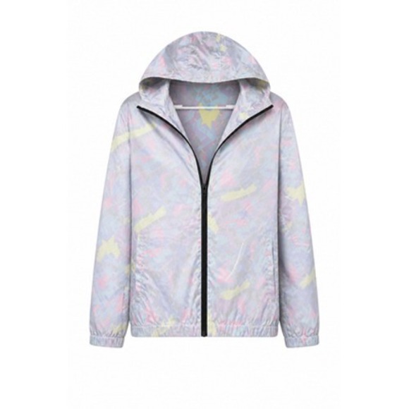 Empyre Other - Empyre Windbreaker Jacket Men M Multicolor Geometric Hooded Full Zip Lightweight